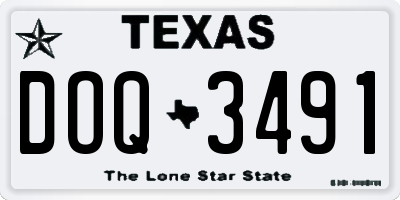TX license plate DOQ3491