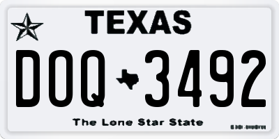 TX license plate DOQ3492