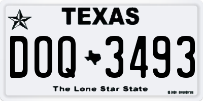 TX license plate DOQ3493