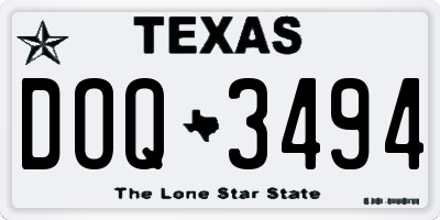 TX license plate DOQ3494