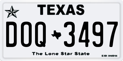 TX license plate DOQ3497