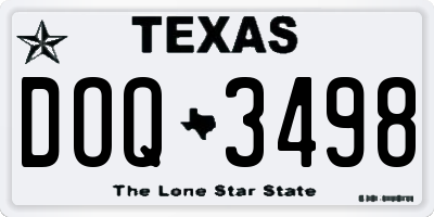 TX license plate DOQ3498