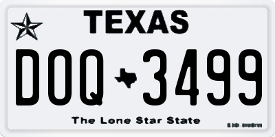 TX license plate DOQ3499