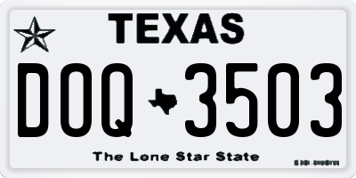 TX license plate DOQ3503