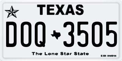 TX license plate DOQ3505