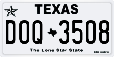 TX license plate DOQ3508