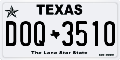 TX license plate DOQ3510