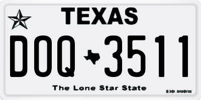 TX license plate DOQ3511