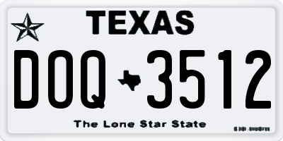 TX license plate DOQ3512