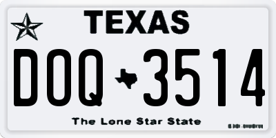 TX license plate DOQ3514