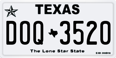 TX license plate DOQ3520