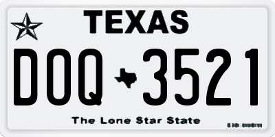 TX license plate DOQ3521