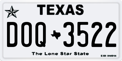 TX license plate DOQ3522