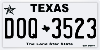 TX license plate DOQ3523