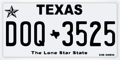 TX license plate DOQ3525