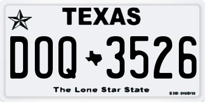 TX license plate DOQ3526