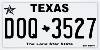 TX license plate DOQ3527