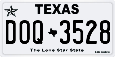 TX license plate DOQ3528