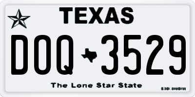 TX license plate DOQ3529