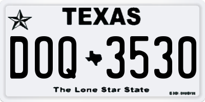 TX license plate DOQ3530