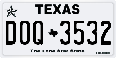 TX license plate DOQ3532