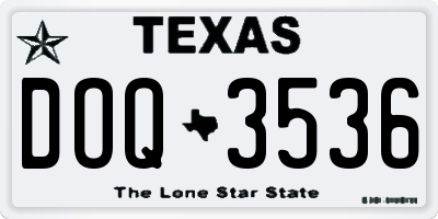 TX license plate DOQ3536