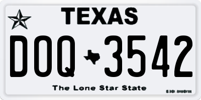 TX license plate DOQ3542