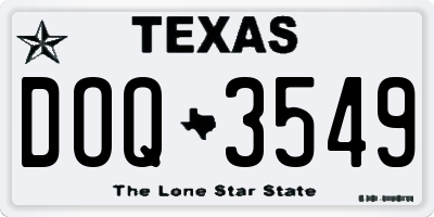 TX license plate DOQ3549