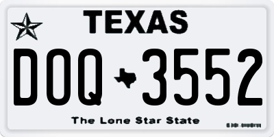 TX license plate DOQ3552