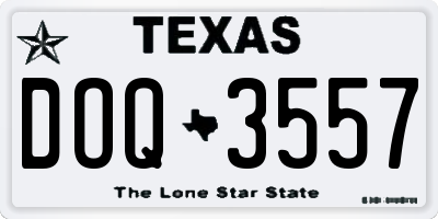 TX license plate DOQ3557