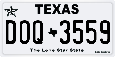 TX license plate DOQ3559