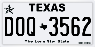 TX license plate DOQ3562
