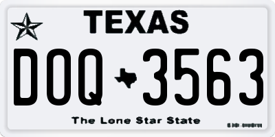 TX license plate DOQ3563