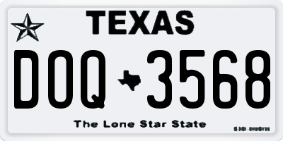 TX license plate DOQ3568