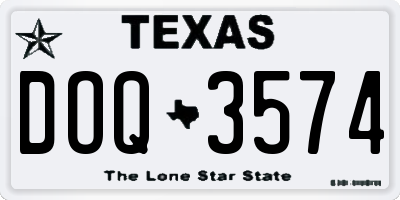 TX license plate DOQ3574