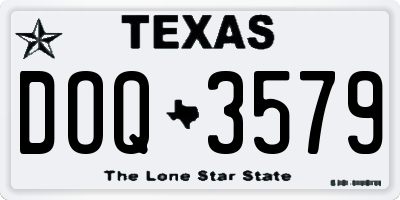 TX license plate DOQ3579