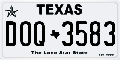 TX license plate DOQ3583