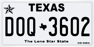 TX license plate DOQ3602