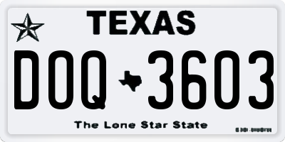 TX license plate DOQ3603