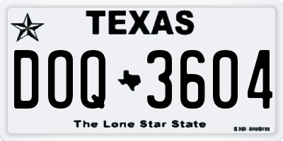TX license plate DOQ3604