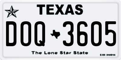 TX license plate DOQ3605
