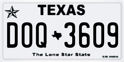 TX license plate DOQ3609
