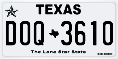 TX license plate DOQ3610