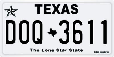 TX license plate DOQ3611