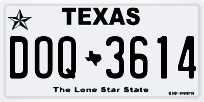 TX license plate DOQ3614