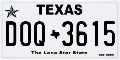TX license plate DOQ3615