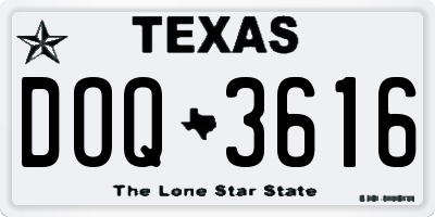 TX license plate DOQ3616