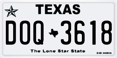 TX license plate DOQ3618