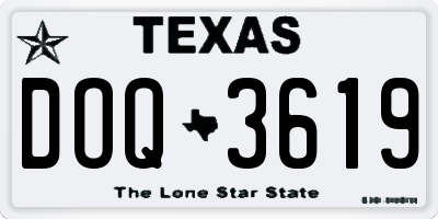 TX license plate DOQ3619