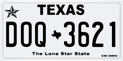 TX license plate DOQ3621